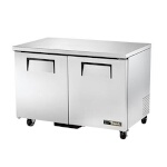 True TUC-48F-HC - Undercounter Freezer, -10°F, (2) solid doors, stainless steel top & sides